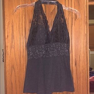 Zenna lace heather gray Top